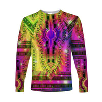 (Custom Text and Number) Africa Tie Dye Long Sleeve Shirt Special Dashiki Pattern LT13 - Wonder Print Shop
