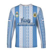 (Custom Text and Number) Argentina Football Long Sleeve Shirt Champions World Cup Gaucho Vamos LT13 - Wonder Print Shop