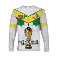 (Custom Text And Number) Senegal Football Long Sleeve Shirt Champions WC 2022 - Wonder Print Shop