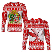 Custom Personalised Hawaii Christmas Long Sleeve Shirt Kanaka Polynesian Santa Claus Mele Kalikimaka - Wonder Print Shop
