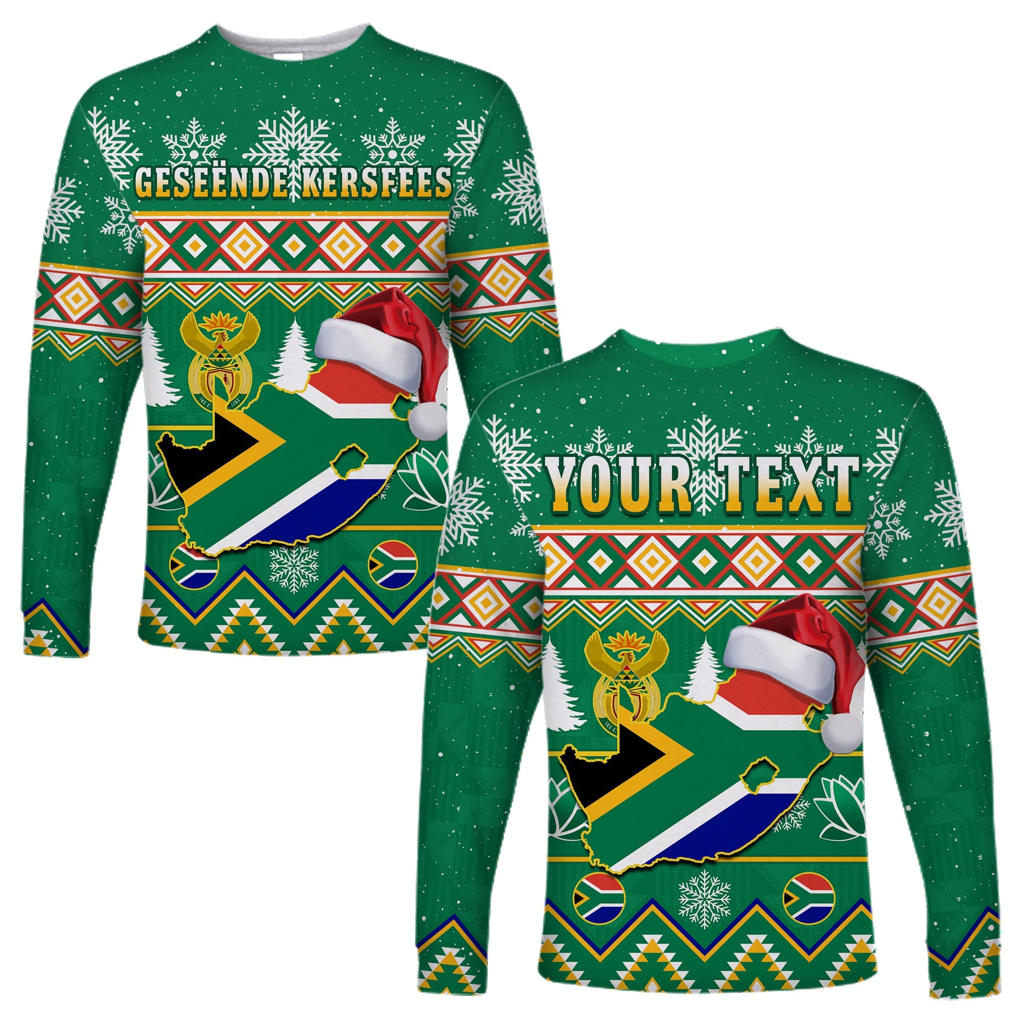 custom-personalised-south-africa-christmas-long-sleeve-shirt-king-protea-geseende-kersfees