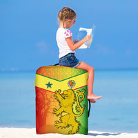 Senegal Luggage Cover Lion With Senegal Map Reggae Style - Wonder Print Shop