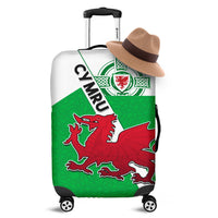 Wales Football Luggage Cover Come On Welsh Dragons With Celtic Knot Pattern - Wonder Print Shop