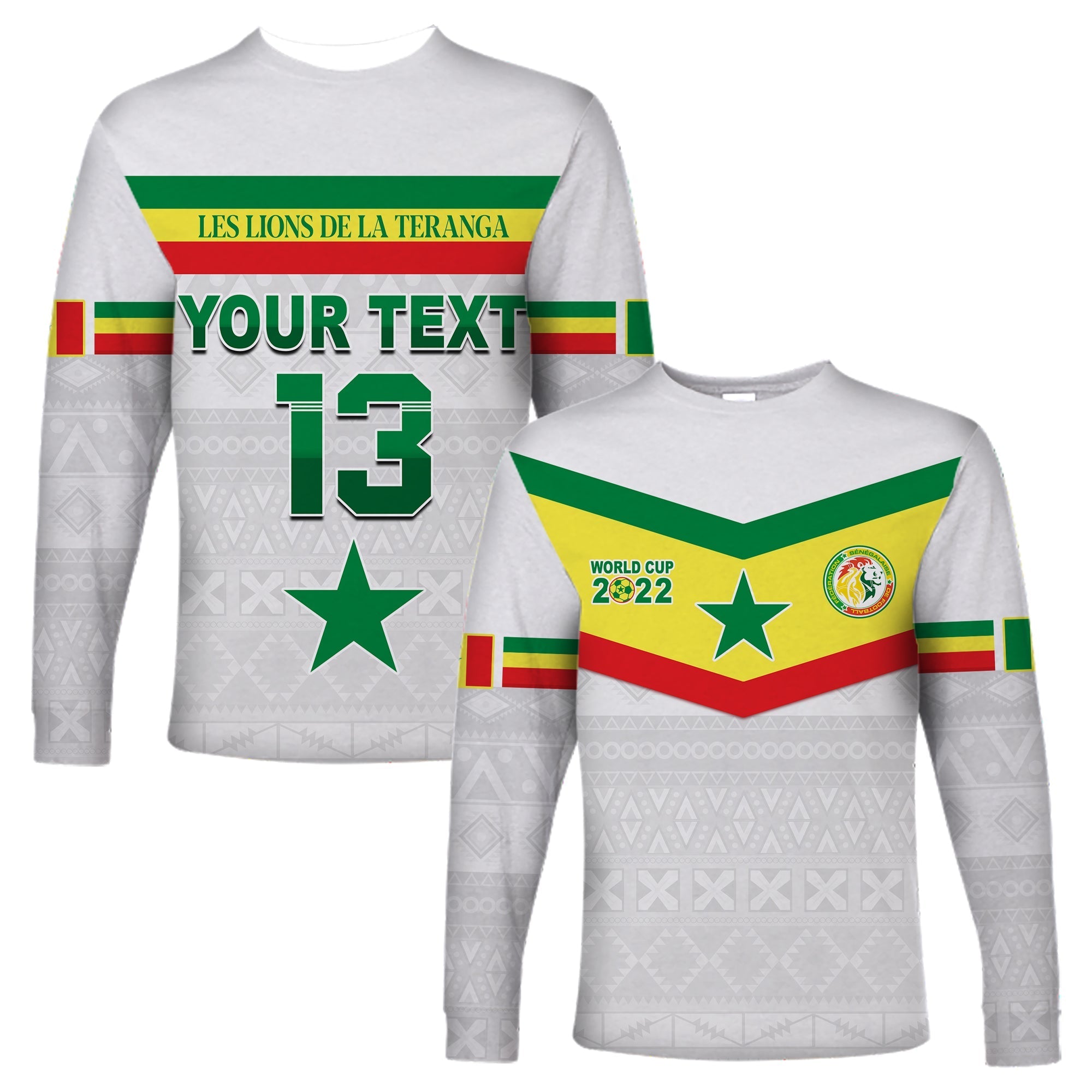custom-text-and-number-senegal-football-2022-long-sleeve-shirt-champion-teranga-lions-mix-african-pattern