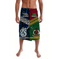 Vanuatu And New Zealand Lavalava Together Blue LT8 - Wonder Print Shop