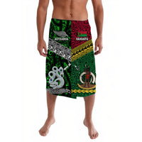 Vanuatu And New Zealand Lavalava Together Green LT8 - Wonder Print Shop