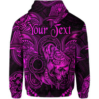 Custom Leo Zodiac Polynesian Zip Hoodie Unique Style Pink LT8 - Wonder Print Shop