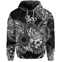 Custom Leo Zodiac Polynesian Hoodie Unique Style Black LT8 - Wonder Print Shop