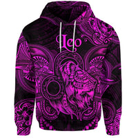 Custom Leo Zodiac Polynesian Hoodie Unique Style Pink LT8 - Wonder Print Shop