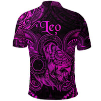 Leo Zodiac Polynesian Polo Shirt Unique Style Pink LT8 - Wonder Print Shop