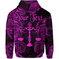 Custom Libra Zodiac Polynesian Hoodie Unique Style Pink LT8 - Wonder Print Shop