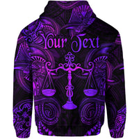 Custom Libra Zodiac Polynesian Hoodie Unique Style Purple LT8 - Wonder Print Shop