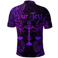Custom Libra Zodiac Polynesian Polo Shirt Unique Style Purple LT8 - Wonder Print Shop