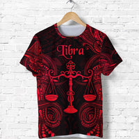 Custom Libra Zodiac Polynesian T Shirt Unique Style Red LT8 - Wonder Print Shop