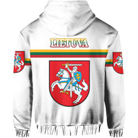 Lithuania Hoodie Coat Of Arms Lietuva Flag Style White LT8 - Wonder Print Shop
