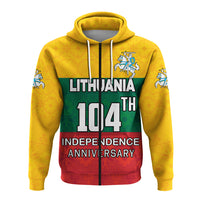 Lithuania 104th Independence Anniversary Zip Hoodie LT4 - Wonder Print Shop