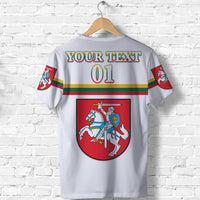 Custom Lithuania T Shirt Coat Of Arms Lietuva Flag Style White LT8 - Wonder Print Shop