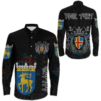 (Custom) Viking - land Flag and Map Long Sleeve Button Shirt style Viking Geri and Freki RLT12 - Wonder Print Shop