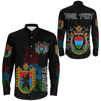 (Custom) Viking - Karelia Flag and Map Long Sleeve Button Shirt style Viking Geri and Freki RLT12 - Wonder Print Shop