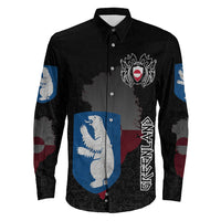 (Custom) Viking - Greenland Flag and Map Long Sleeve Button Shirt style Viking Geri and Freki RLT12 - Wonder Print Shop
