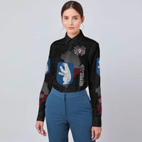 (Custom) Viking - Greenland Flag and Map Long Sleeve Button Shirt style Viking Geri and Freki RLT12 - Wonder Print Shop