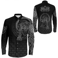 Viking Clothing Viking Fenrir Norse 3D Tattoo Long Sleeve Button Shirt RLT12 - Wonder Print Shop