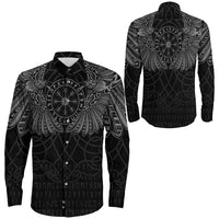 Viking Clothing Viking Odin's Celtic Two Ravens Special Version Long Sleeve Button Shirt RLT12 - Wonder Print Shop