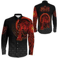 Viking Clothing Viking Fenrir Norse 3D Long Sleeve Button Shirt RLT12 - Wonder Print Shop