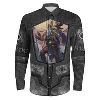Viking Clothing Armor 3D Style Viking Odin Long Sleeve Button Shirt RLT12 - Wonder Print Shop