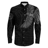 Viking Clothing Viking Odins Raven Tattoo Long Sleeve Button Shirt RLT12 - Wonder Print Shop