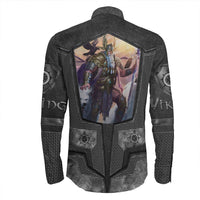Viking Clothing Armor 3D Style Viking Odin Long Sleeve Button Shirt RLT12 - Wonder Print Shop