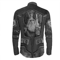 Viking Clothing Armor 3D Style Viking Odin Tattoo Long Sleeve Button Shirt RLT12 - Wonder Print Shop