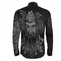 Viking Clothing Viking Odin Raven Tattoo Style Special Version Long Sleeve Button Shirt RLT12 - Wonder Print Shop
