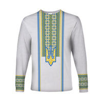 Ukraine Folk Patterns Long Sleeves Shirt Unity Day - White - Wonder Print Shop