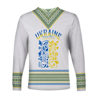 Ukraine Folk Patterns Long Sleeves Shirt Unity Day - White - Wonder Print Shop