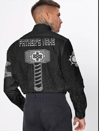 (Custom) Wonder Print Shop - Fathor with Mjolnir Long Sleeve Button Shirt RLT12 - Wonder Print Shop