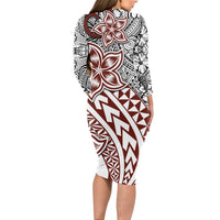traditional-polynesian-tribal-tattoo-retro-long-sleeves-dress