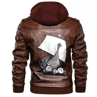 Viking Longship Sailing Into The Wave Leather Jacket RLT12 - Wonder Print Shop