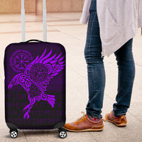 Viking Luggage Covers - Raven Vegvisir Tattoo - Purple Version Luggage Covers RLT12 - Wonder Print Shop