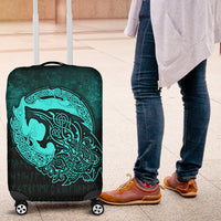Viking Luggage Covers - Fenrir Viking 3D Tattoo - Cyan Version Luggage Covers RLT12 - Wonder Print Shop