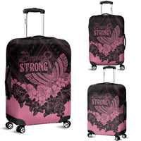 Polynesian Breast Cancer Awareness Luggage Cover Floral Butterfly - Wonder Print Shop