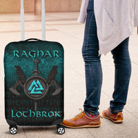 Viking Luggage Covers - Ragnar Lothbrok - Ragnar Lodbrok - Viking Warrior - Cyan Version Luggage Covers RLT12 - Wonder Print Shop
