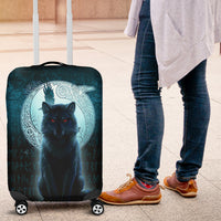 Viking Luggage Covers - Fenrir Viking Wolf - Cyan Version Luggage Covers RLT12 - Wonder Print Shop