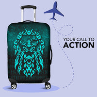Viking Luggage Covers - Viking God Odin Allfather In Asgard Raven God - Cyan Version Luggage Covers RLT12 - Wonder Print Shop