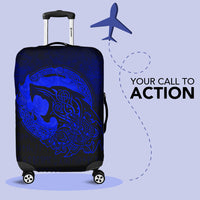 Viking Luggage Covers - Fenrir Viking 3D Tattoo - Blue Version Luggage Covers RLT12 - Wonder Print Shop