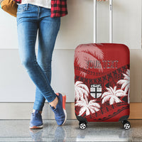 Personalised Fiji Day Luggage Cover Flying Fijians Masi Kesa Style - Red - Wonder Print Shop