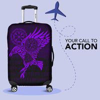 Viking Luggage Covers - Raven Vegvisir Tattoo - Purple Version Luggage Covers RLT12 - Wonder Print Shop