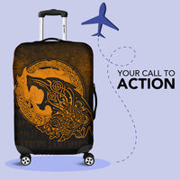 Viking Luggage Covers - Fenrir Viking 3D Tattoo - Gold Version Luggage Covers RLT12 - Wonder Print Shop