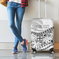 Personalised Fiji Day Luggage Cover Flying Fijians Masi Kesa Style - White - Wonder Print Shop