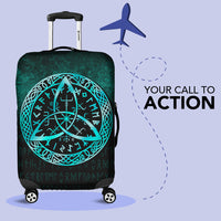 Viking Luggage Covers - Vegvisir Nordic Viking Rune - Cyan Version Luggage Covers RLT12 - Wonder Print Shop